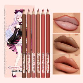 6-Color Matte Lipstick & Liner Set - Waterproof and Long-Lasting