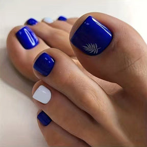 Solid Sapphire Blue Toe Nail Stickers