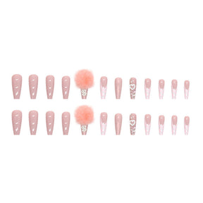 Pink Cotton Candy Ball Diamond Ballet Nail Wraps for Fall Nails