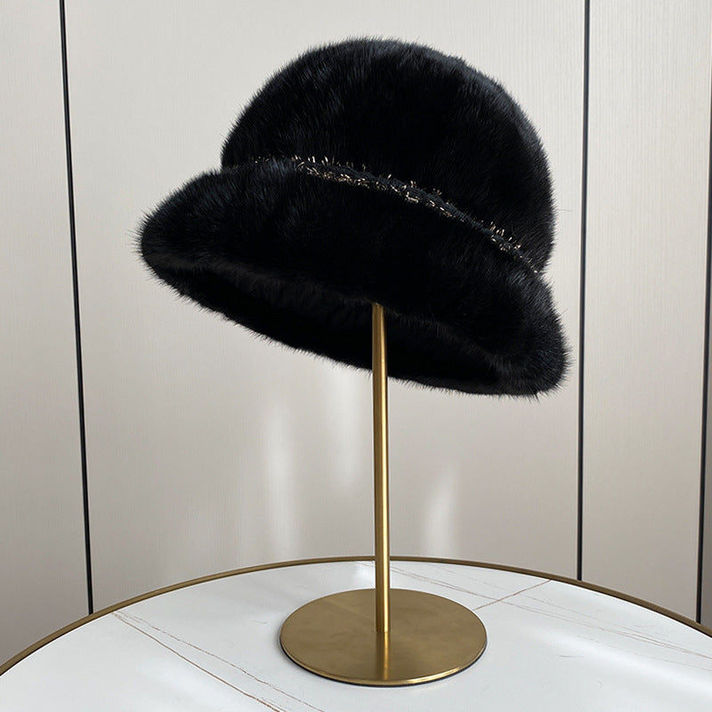 Warm Mink Fur Winter Bucket Hat - Stylish & Versatile