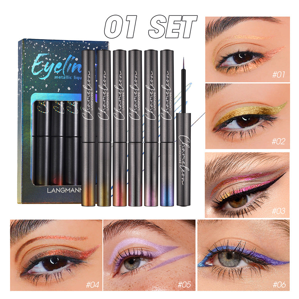 6-Color Glitter Liquid Eyeliner Set