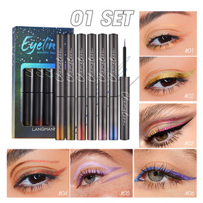 6-Color Glitter Liquid Eyeliner Set