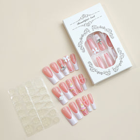 Pink Heart Magic Castle Removable Nail Tips