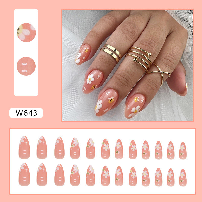 Cute Daisies Bees Nails Kid-Friendly Fresh Ins Style Wearable Nails