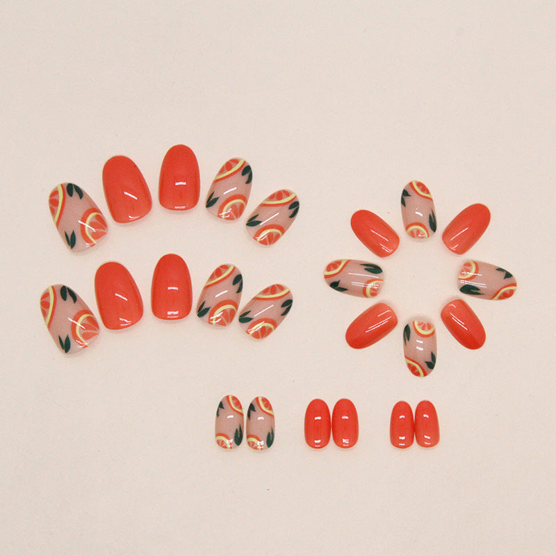 Summer Fresh Orange Nails, Sweet and Spicy, Ins Style