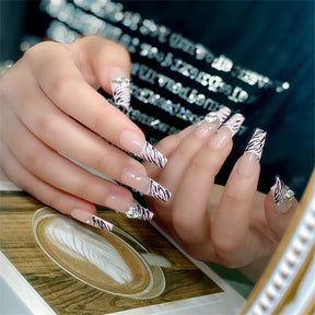 Chic Handmade Long French Style Detachable Fall Nails, Versatile Beauty Nails