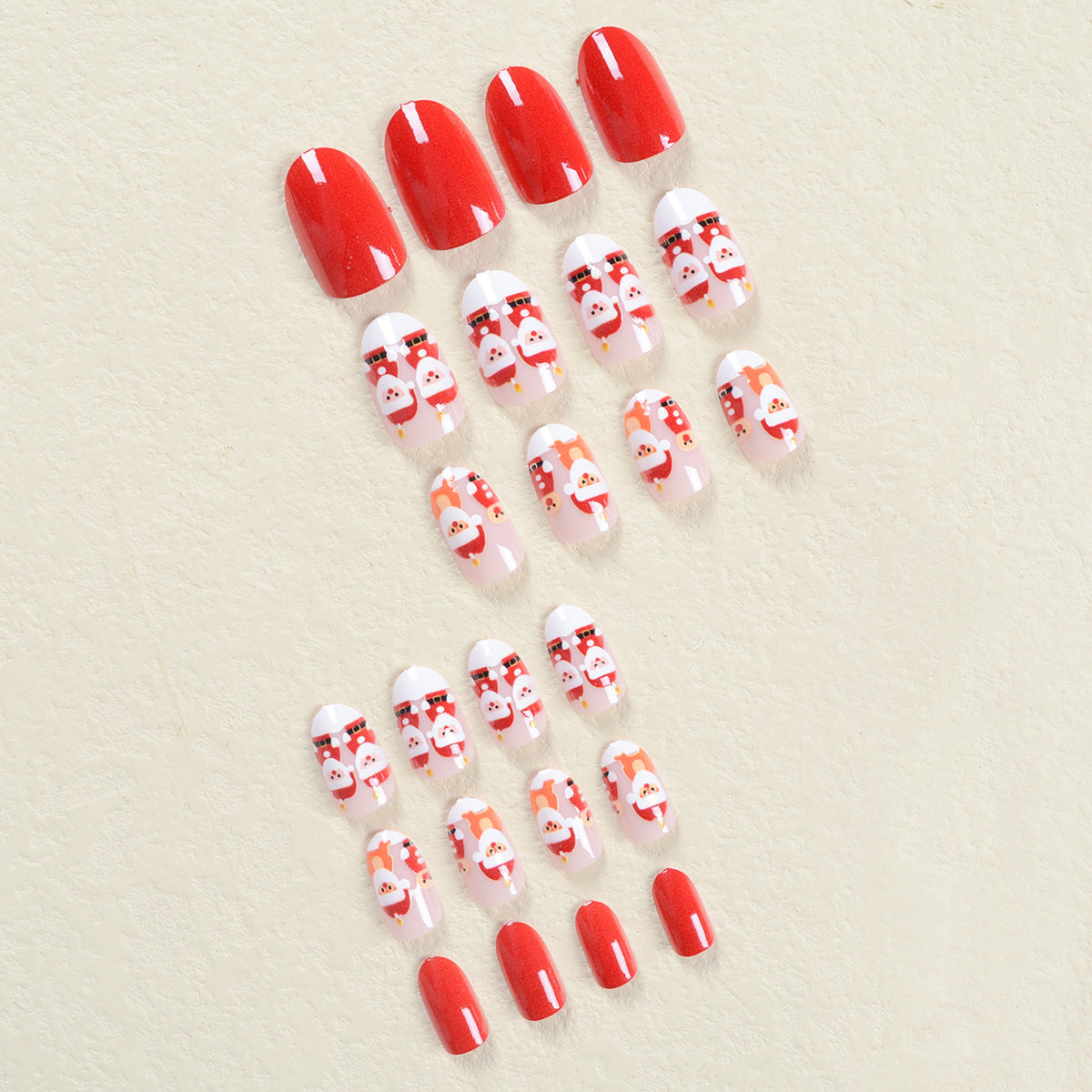 Cute Santa Claus Christmas Nails, Adorable Cartoon Design