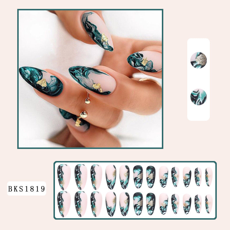 Removable Ink-Style Gold Foil Nail Tips