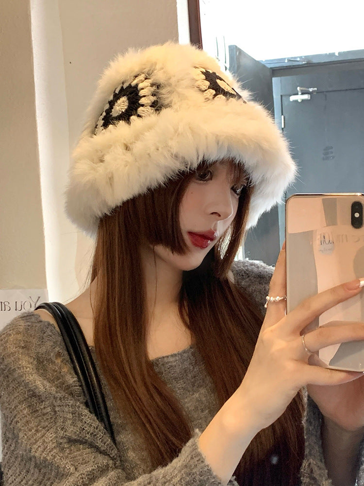 Cute Real Rabbit Fur Lion Hat - Winter Fashion