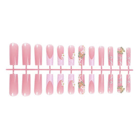 24-Piece Water Pipe Nail Tips with Butterfly Design