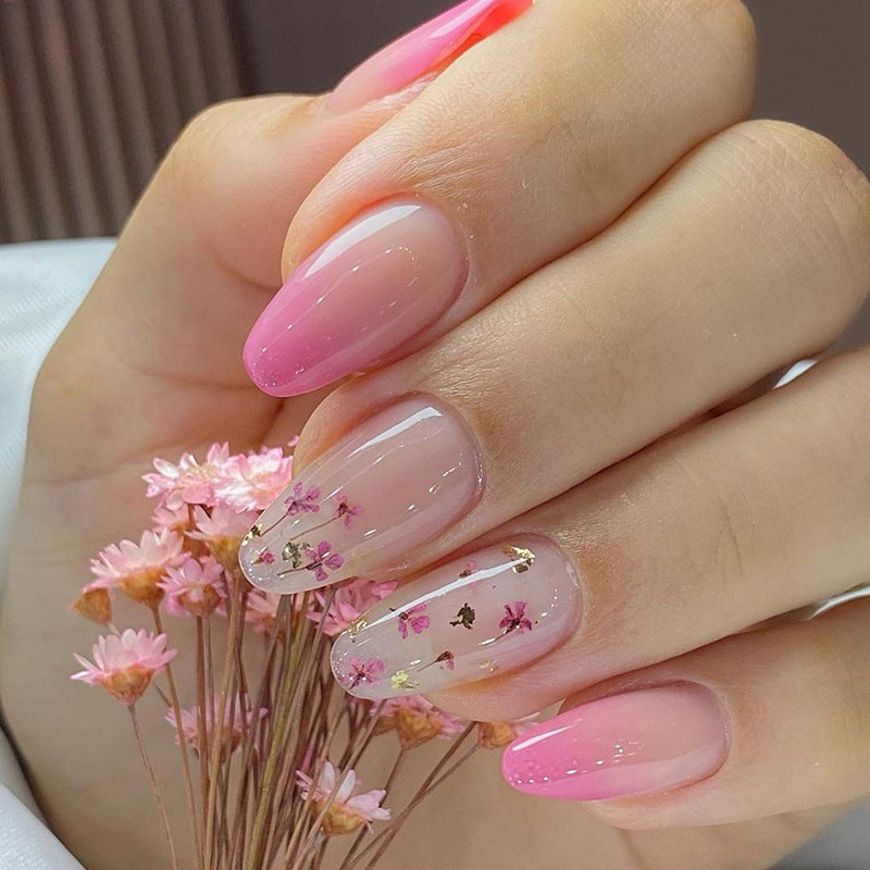 Adorable Flower Almond Nails, Soft Gradient and Romantic