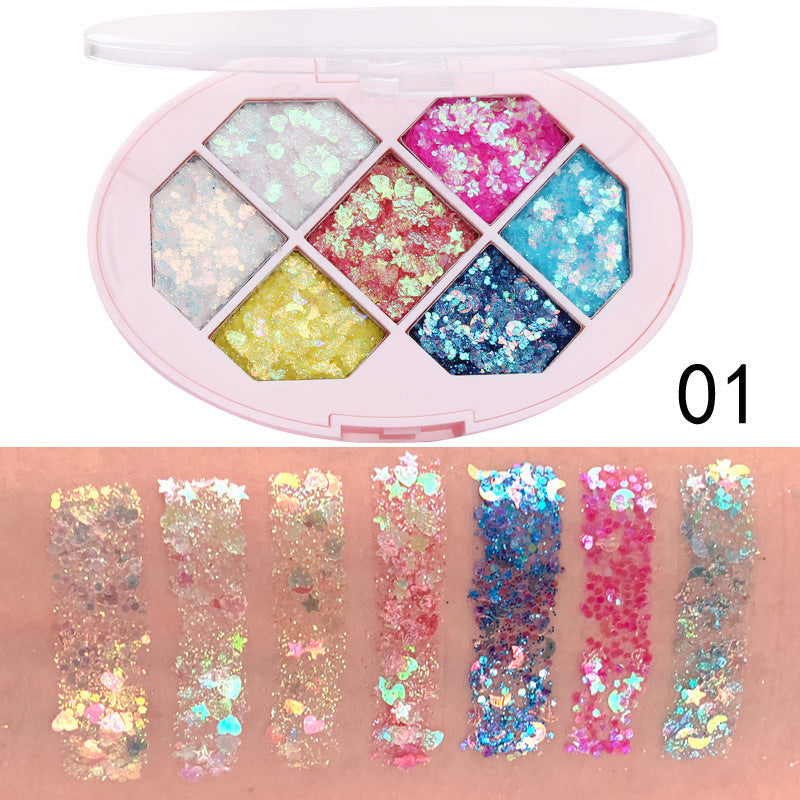 7-Color Glitter Eye Shadow Palette - Shimmering, Stage-Ready, Kid-Friendly