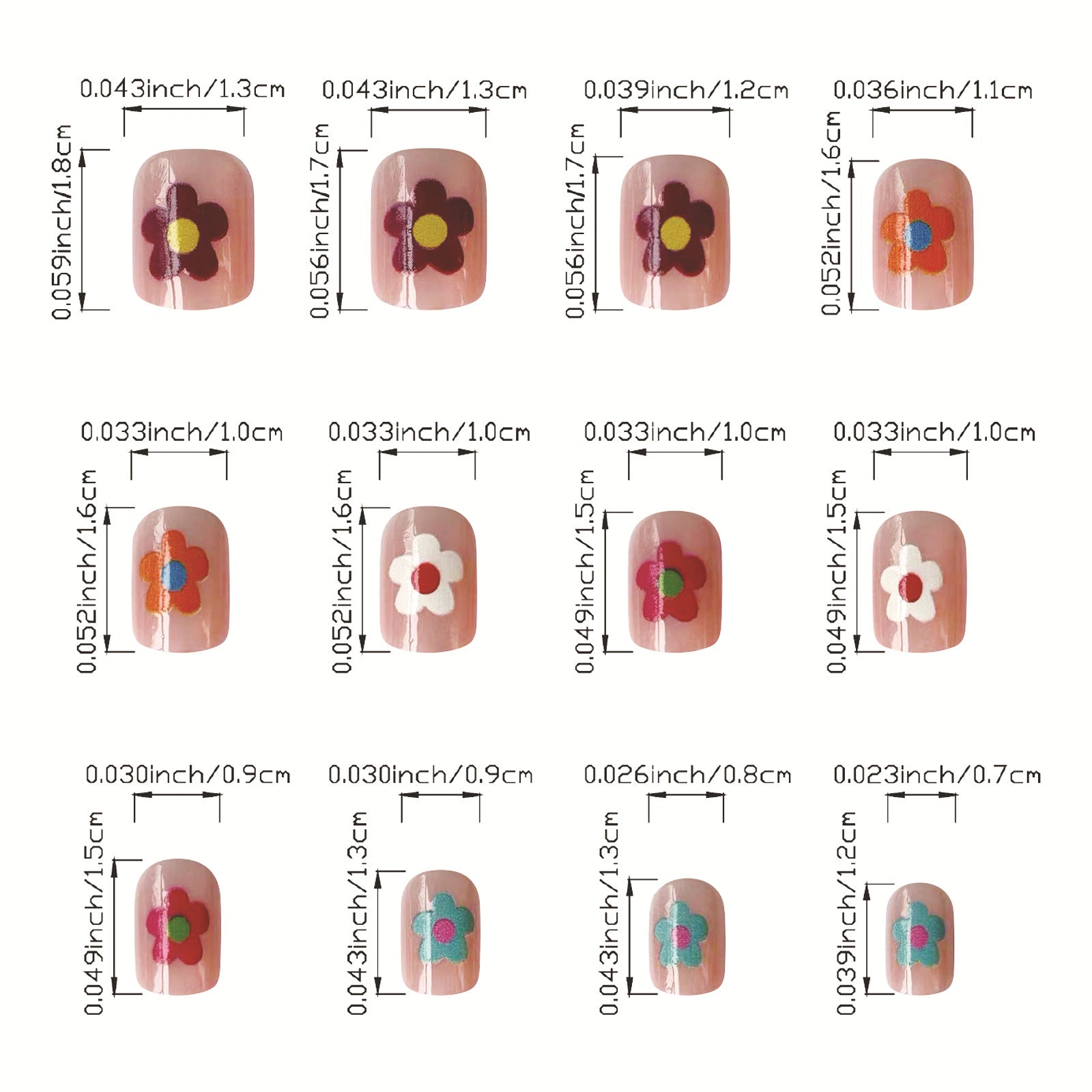 Spring/Summer Short Colorful Flower Nails with HyeonA Style