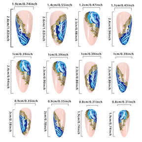 Blue Marble Wearable Nail Tips