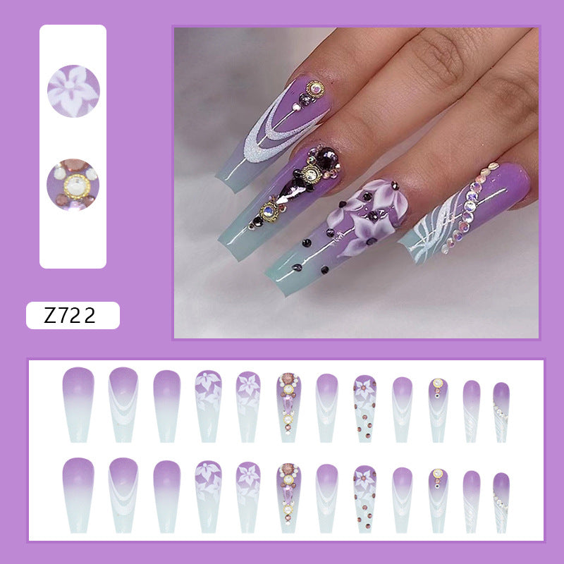 Soft Lavender Long Ballet Nail Stickers