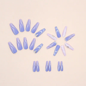 Soft Lavender Long Ballet Nail Stickers