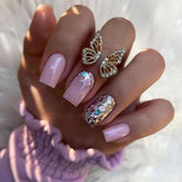 24-Piece Simple Pink Shimmer Nail Wraps