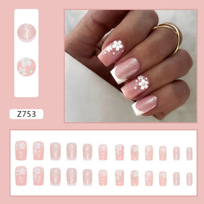 Ballet Nails with Glitter and Diamonds: 24-Piece Sparkly Fall Nail Wraps