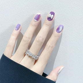 Purple Ombre Heart Butterfly Nail Wraps