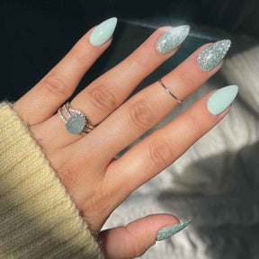 Y6 Ins Trendy Fall Nails: Almond Flashy Nail Tips