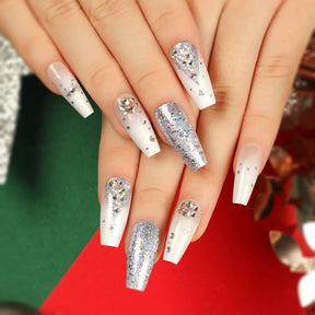 Christmas Press-On Fall Nails Set with Nail Tips