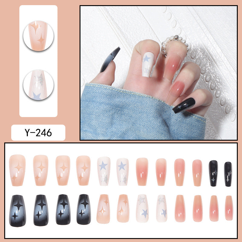 Y6 Ins Trendy Fall Nails: Almond Flashy Nail Tips