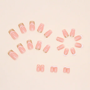 Pink and White Detachable Desire Nails, Ready-Made