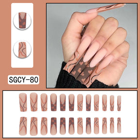 Detachable Long Nail Tips for Elegant Manicures