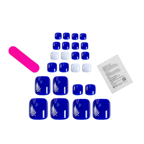 Solid Sapphire Blue Toe Nail Stickers