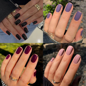 24-Piece Classic Solid Color Wearable Nail Tips