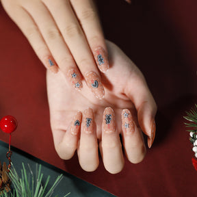 Christmas Press-On Fall Nails Set with Nail Tips