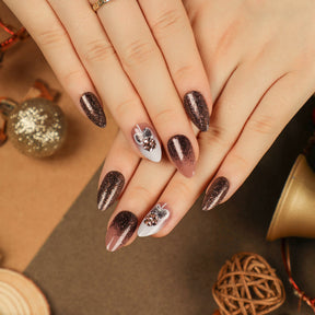 Christmas Press-On Fall Nails Set with Nail Tips