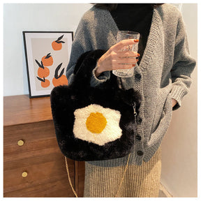 Cute Faux Fur Women's Crossbody Handbag - Ins Trend