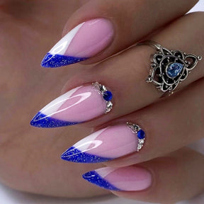 Blue Rhinestone Sweet and Cool Nail Stickers