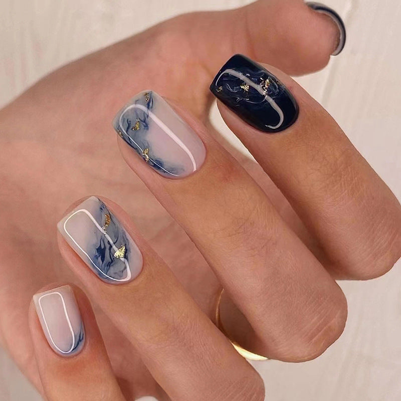 Sweet and Cool Gradient Wave Nails, Mid-Length Square