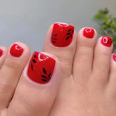 Red Leaf Press-On Toe Nails - Wholesale