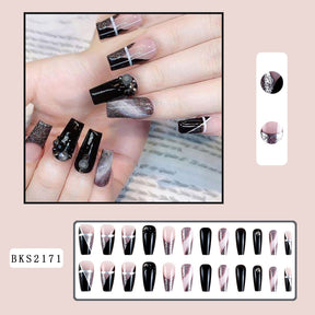 Dark Ombre Glitter Nail Tips