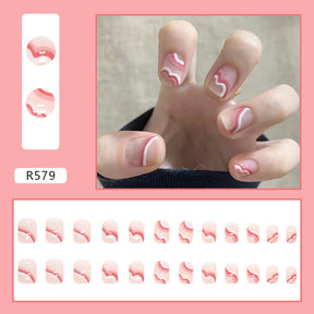 Chic French Manicure Acrylic Nail Tips, 24 Pieces Box, Direct from Factory