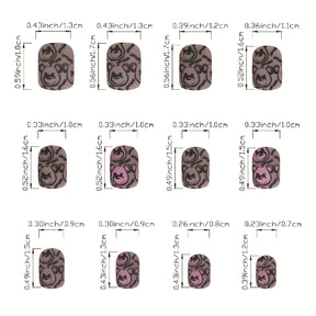 Purple Grey Matte Short Square Nails with Bear Designs