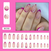 Purple Pink French Flashy Gold French Nails Euro Export Women's Fake Nails