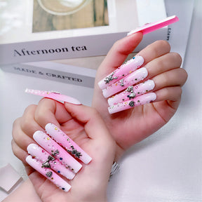 Chic Handmade Butterfly Rabbit Fall Nails, Removable and Stylish Long Nail Patches