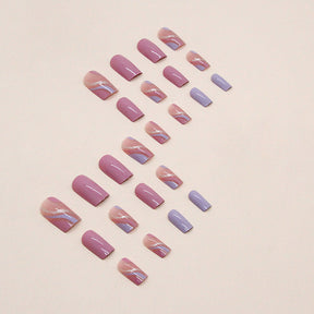 Trendy Wavy Pink and Purple Nail Stickers