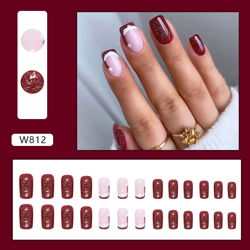 Cute and Cool Halloween/Christmas Fall Nails: 24-Piece Set