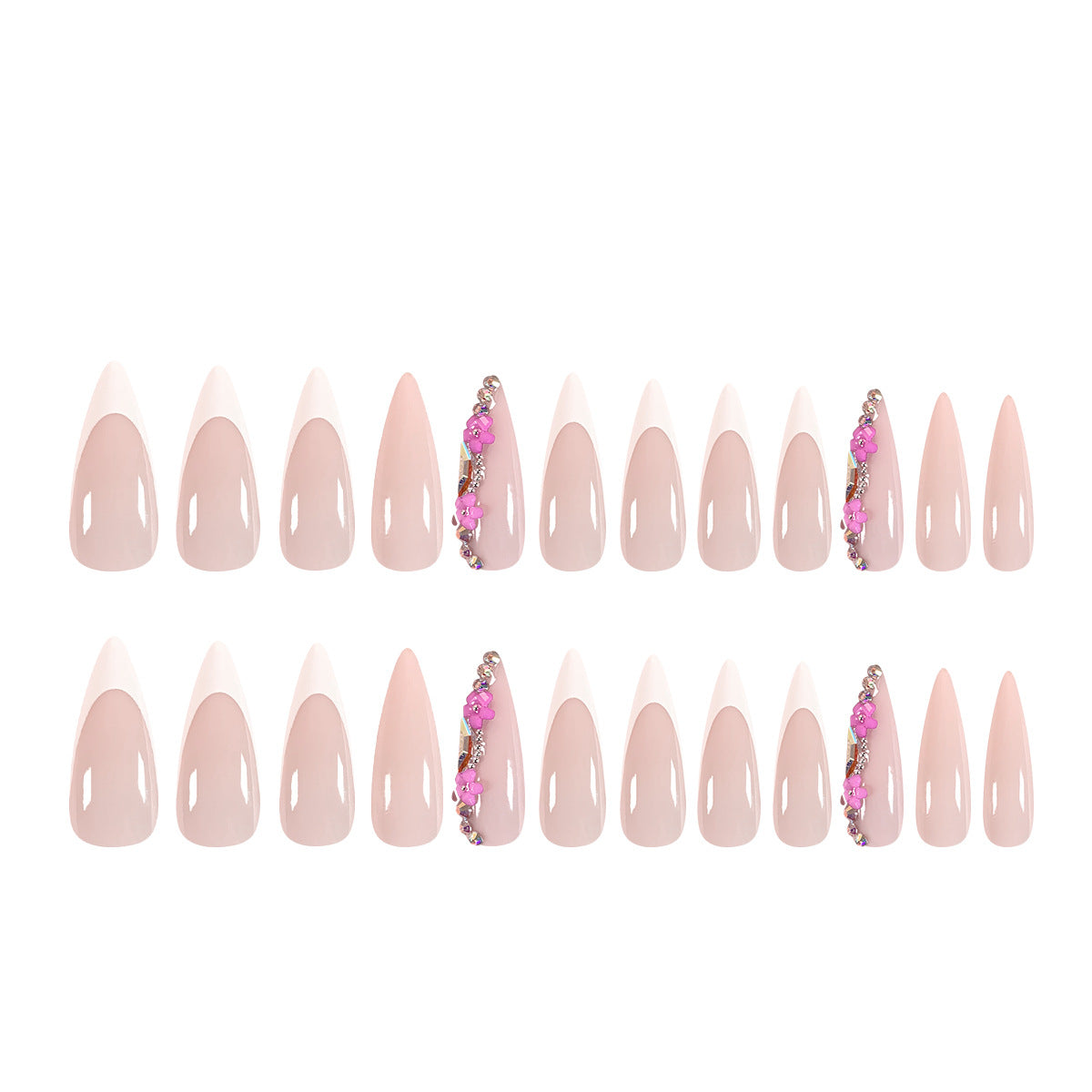 Floral-Inspired Ins-Style Pointed Nail Stickers