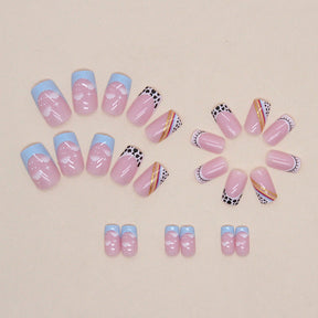 Cute Cow Print Rainbow Sky Nail Stickers