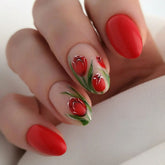 Red Rose Valentine's Day False Nails