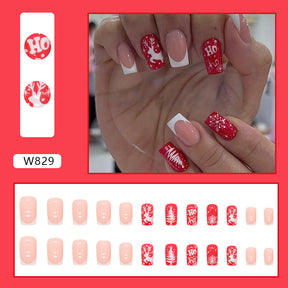 Cute and Cool Halloween/Christmas Fall Nails: 24-Piece Set