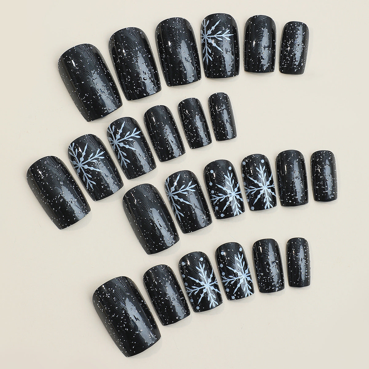 Dark Lolita Snowflake Flashy Detachable Christmas Nails