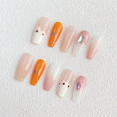 Chic Handmade Cat Claw Flash Diamond Hand-Painted Fall Nails, Versatile and Popular Nail Patches