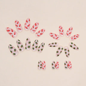 Almond Red Chili Pepper Nails Cute Ins Style